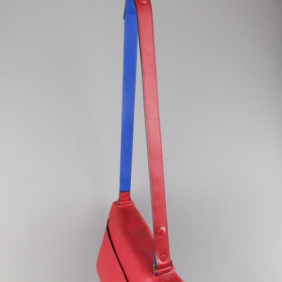 PROENZA SCHOULER Red & Blue Color Block Leather Shoulder Bag - Picture 5 of 11